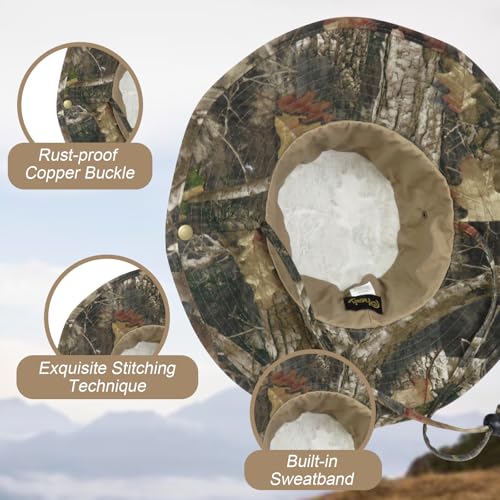 Image of Bucket Hat Wide Brim UV Protection Sun Hat Boonie Hats Fishing Hiking Safari Outdoor Hats for Men and Women