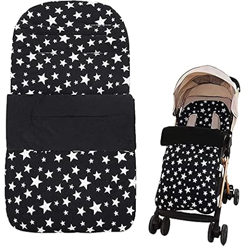 Kyowoll Universal Pushchair Footmuff - Winter Baby Stroller Sleeping Bag Cosy Toes Warm Fleece Lined Blanket for Infant Buggys Joggers (Black) Cover