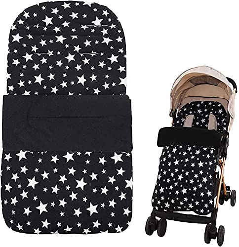 Kyowoll Saco de dormir universal para cochecito de bebé, saco de dormir para bebés, con forro polar cálido, para cochecitos de bebé, color negro