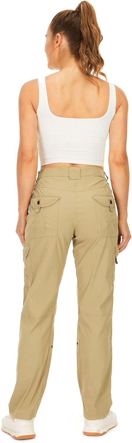 Toomett Women's Hiking Cargo Pants Convertible Quick Dry UPF50+ Waterproof Capri Fishing Safari Travel Pants - Image 8