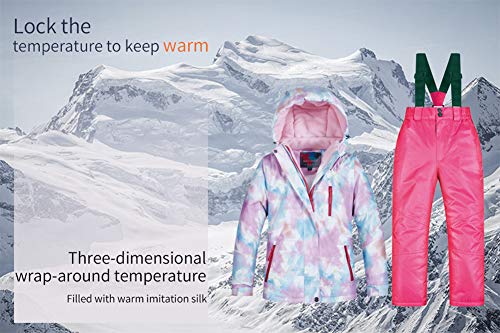 Image of Girls /Boys Snowsuits Hooded Insulated Windproof Winer Coats Ski Jacket Snow Pants Set