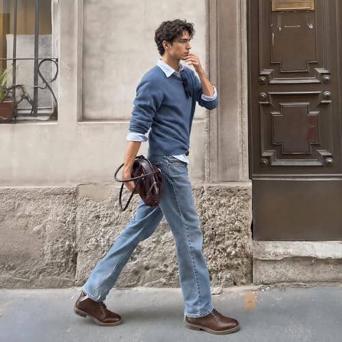Image of Arkbird Mens Chukka Dress Boots Genuine Leather Suede Classic Fashion Casual Ankle Lace-up Dress Boots for Men