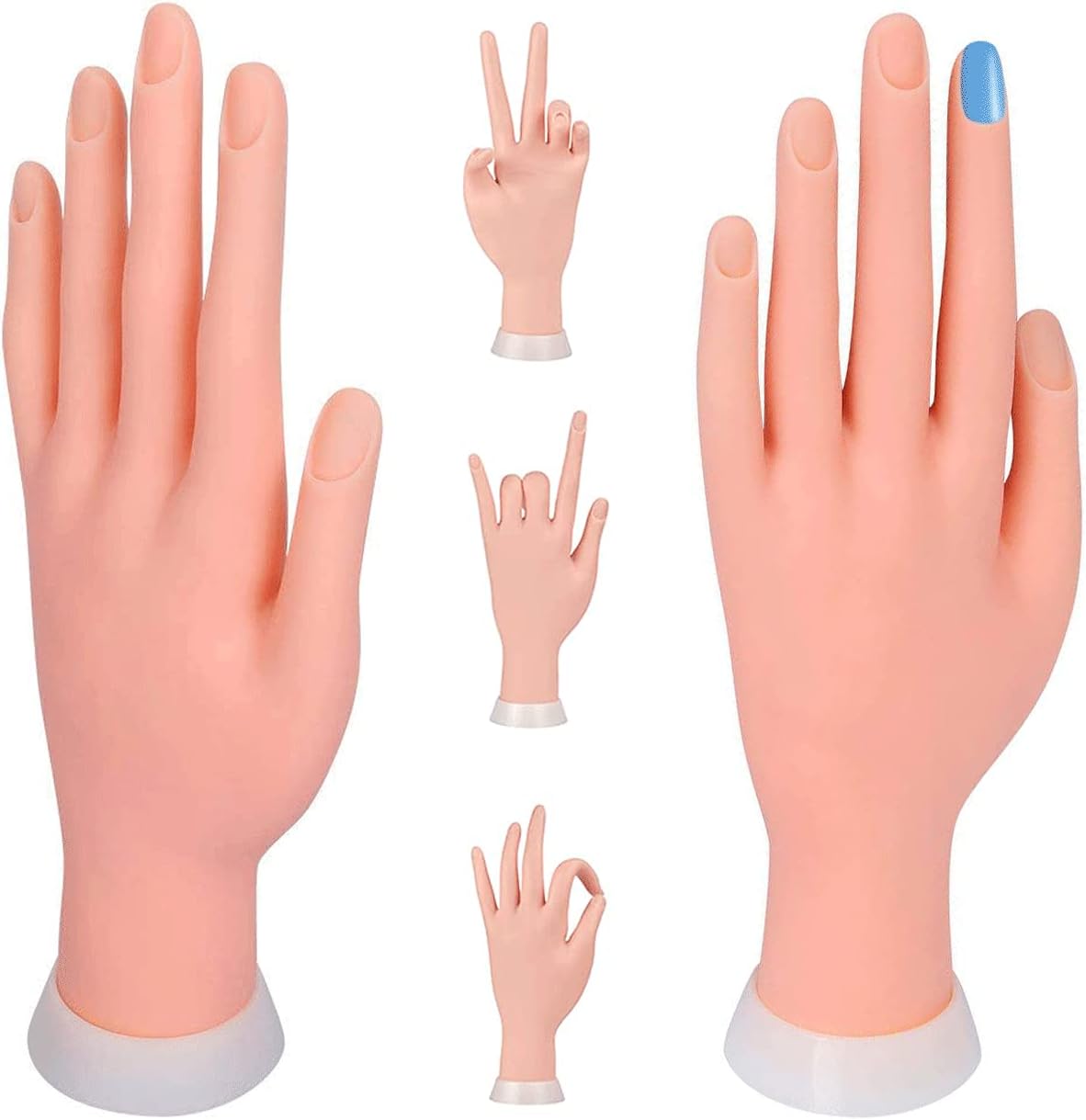 Nail Hand Practice Model Movable Fake Fingers, Reusable For Acrylic