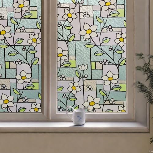Película decorativa para ventana con flores de lirio miniatura 5