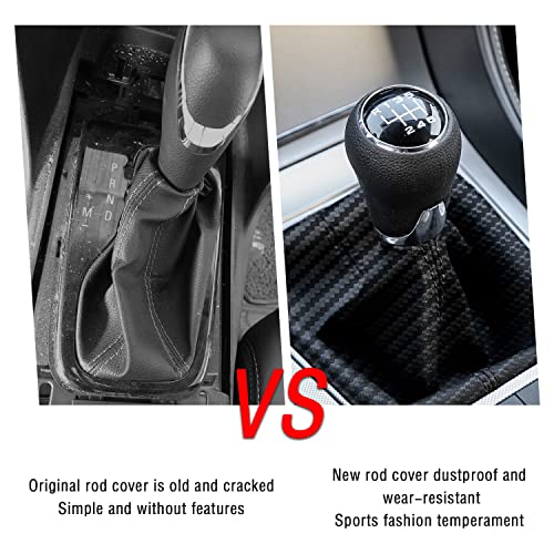 Image of Salior Dustproof Car Shift Knob Cover, Protects Gear Shift Knob & Decorate Car Interior,Universal Gear Shift Cover for Most Manual Transmission Car Truck SUV (Carbon Fiber Black)