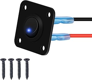 Rocker Toggle Switch Panel, DC 12V 20A Blue LED Switch Panel USB Charger Rocker Switch Round Lighted ON Off SPST Switch Control for Ships, Yachts, RVs, Buses, Trailer, Camper, Boat etc