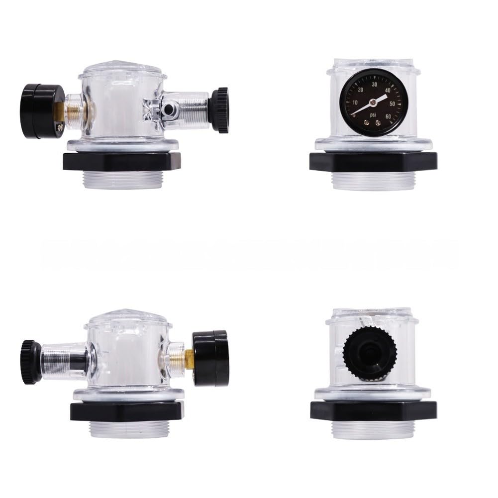 Manometro luminoso da 60 PSI con valvola di rilascio, filettatura 1/4 NPT Kit filtro nero per piscina, display trasparente in condizioni di scarsa illuminazione per la manutenzione della