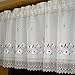 choicehot Cortinas bordadas blancas con patrón de crisantemo, borde de encaje, elegante,...