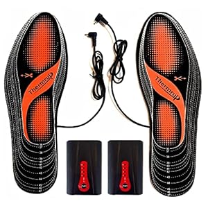 Thermrup Beheizbare Einlegesohlen Thermosohlen Akkubetrieb(4 Heizstufen), Größe: 35-48(zuschneidbar),waschbar