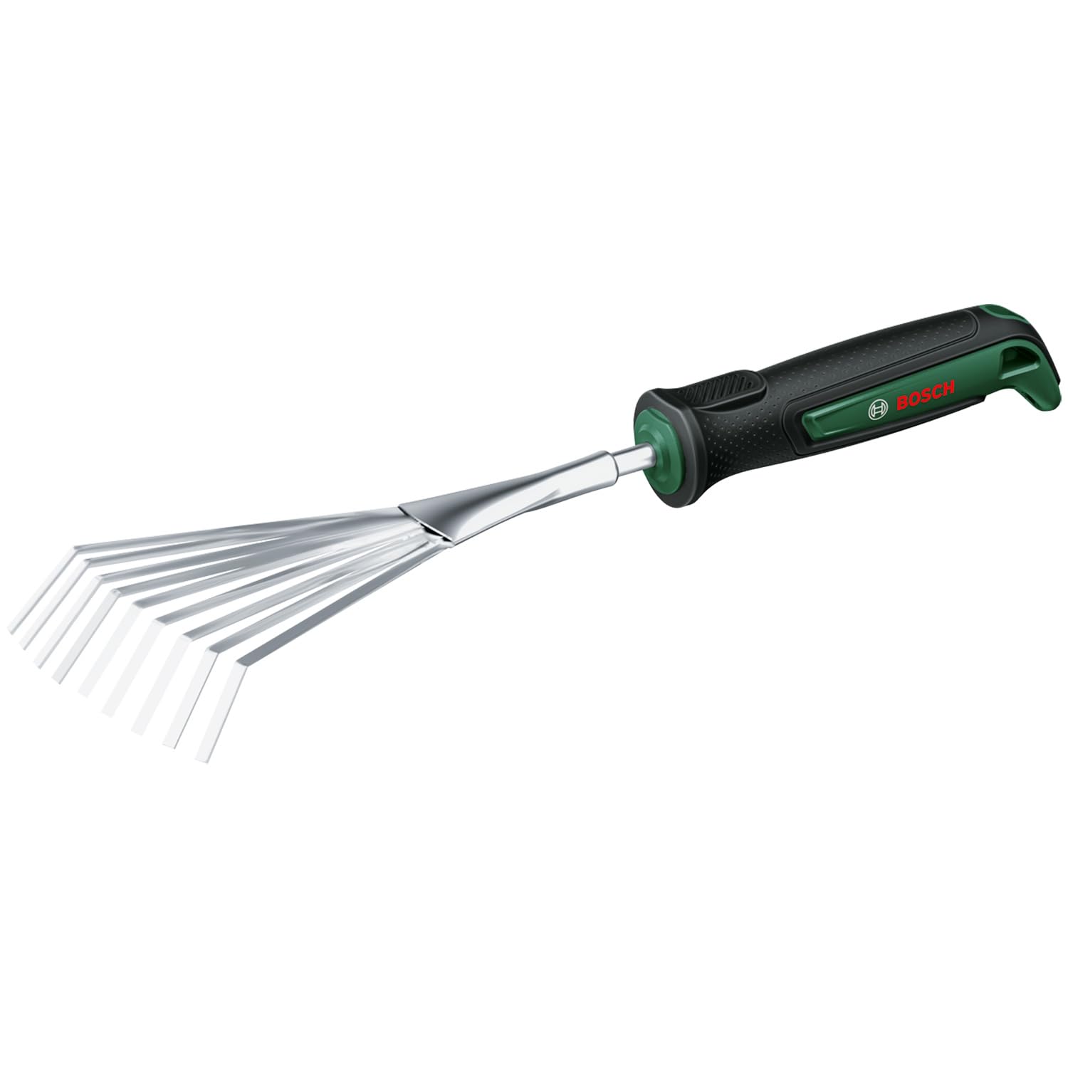 Bosch Bosch Garden Hand Tool Garden Hand Rake (for Raking Garden Waste and Debris, Robust, Stainless Steel, Soft Grip Handle, Ergonomi