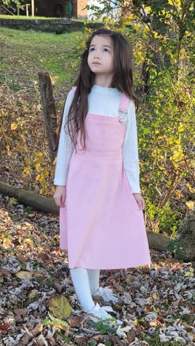 Image of HIHA Little Girls Adjustable Corduroy Pinafore Overall Dress Set Size 6-12