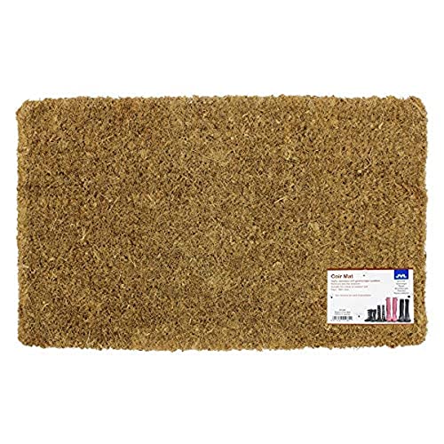 JVL Plain Natural 100% Coir Entrance Door Mat, 35 x 60 cm