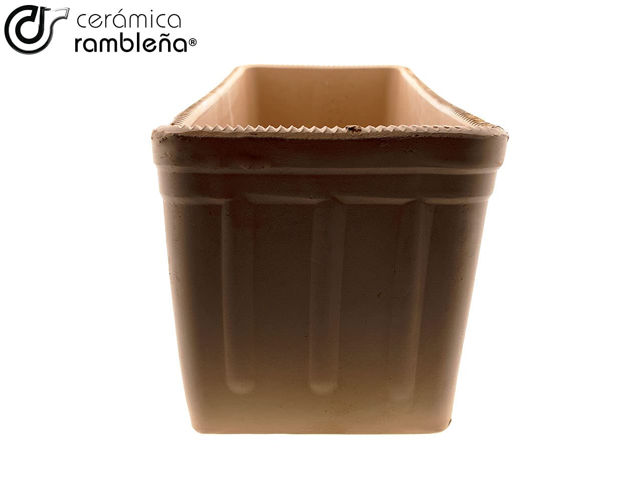 CERAMICA RAMBLEÑA | Sadzarka | Sadzarka balkonowa | Sadzarka zewnętrzna | Sadzarka prostokątna | Sadzarka ceramiczna | Sadzarka z czerwonego błota - model J01 | 41x18x17 cm