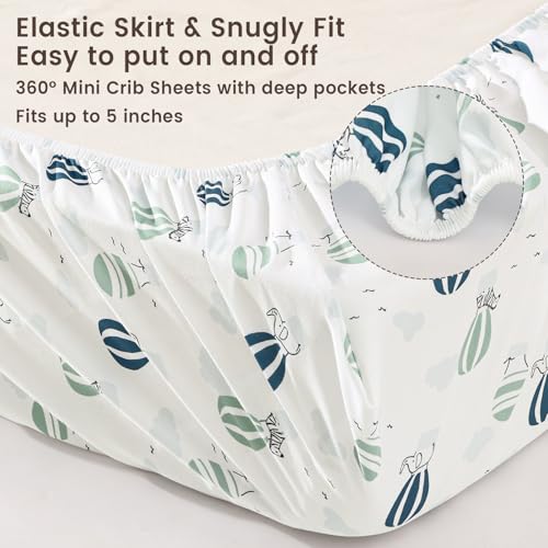 Image of david's kids 3 Pack Mini Crib Sheets, Soft Breathable Premium Pack N Play Sheets for Baby Boys Girls Neutral, Playard and Mini Crib Mattresses, Animals