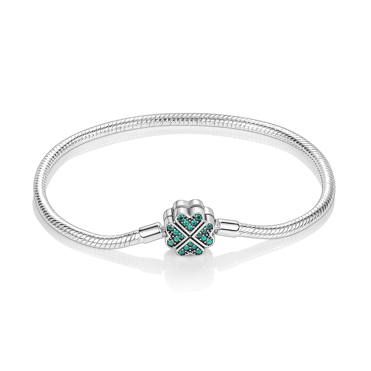 YDYDTTKD Pulsera con dije de cadena de serpiente de plata de ley 925, corazón de mariposa y mejor amiga con circonita cúbica 5A para mujeres y niñas, regalo para ella, hierba de hoja, 7,1 pulgadas (se