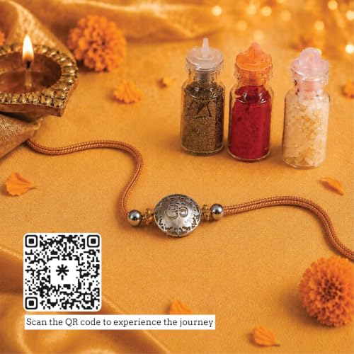 Image of Omkar Silver Plated Brass Blessed Rakhi
