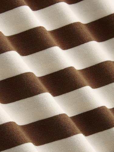 CIDER Women Summer Crew Neck T-Shirt Oversized Cotton-Blend Stripe Short Sleeve Tee4