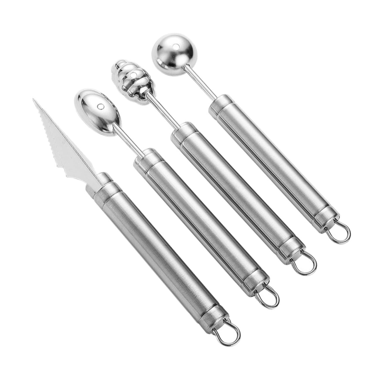 VINTORKY Fruit Baller Melon Baller Scoop 4pcs Stainless Steel Fruit Digging Spoon Easy Use