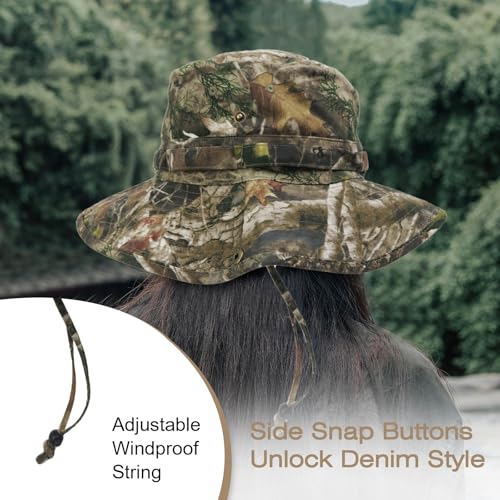 Image of Bucket Hat Wide Brim UV Protection Sun Hat Boonie Hats Fishing Hiking Safari Outdoor Hats for Men and Women