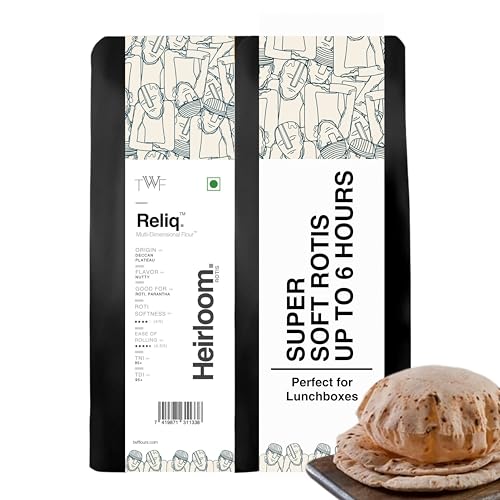 Image of TWF Low GI Reliq Atta | 5kg | Ancient Heirloom Wheat Flour (10,000-Year-Old Variety) | Naturally Low in Gluten | High in Fiber, Minerals & Antioxidants | Gut-Friendly & Easy to Digest | Chemical-Free, Unbleached & Non-GMO | Soft, Nutty Rotis for Daily Family Use