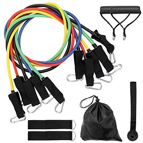 Extrator de fitness, Andoer 11 unidades/conjunto Fitness Puller Cinto multifuncional de força muscul