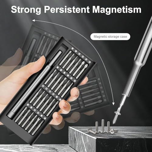 Image of JD FRESH Screwdriver Kit 24 in 1 Small Screwdriver Set /Magnetic Repair Tool Kit for Laptop /iPhone /Cellphone /Computer /MacBook /Tablet /Electronic /Glasses /Watch /Pocket Mini Screwdriver Tool Set (Pack 1)