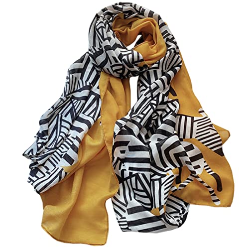 KOOYOL Bufanda Mujer Fulares Bufandas Estampado Chales algodón Chale Estolas Pashminas Elegante Cuello Tiras calientes de invierno Bufanda Cover