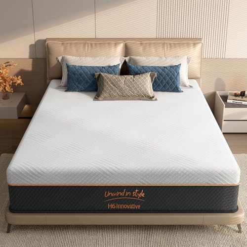 SogesSleep King Size Mattress 12 Inch, Hybrid Mattress in a Box with Memory Foam and High-Grade Cotton Top, Ergonomic Design for Pressure Relief, Strong Edge Support, Medium Firm, White