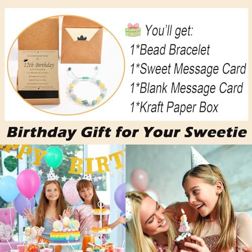Image of Birthday Gifts for 12 Year Old Girls 12th Beaded Bracelet Teen Girls Gifts for Daughter /Granddaughter /Niece /Friends