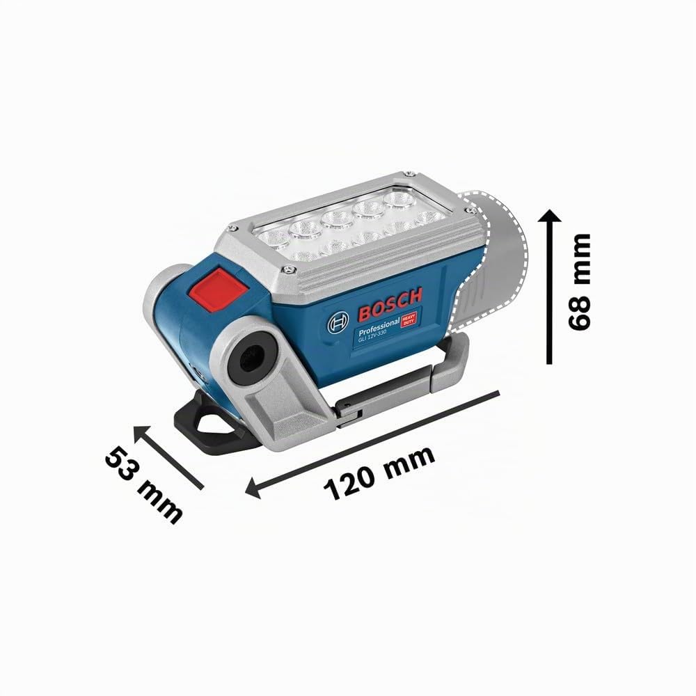 Luce a LED a batteria GLI 12V-330 Bosch Professional 12V System (330 lumen, autonomia: 180 min/Ah, senza batteria/caricabatteria)