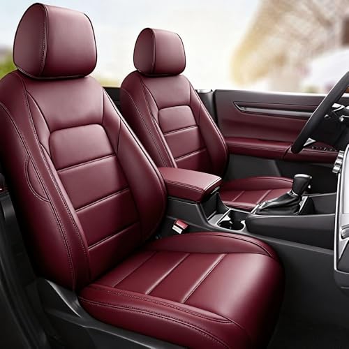 Housse de siège en cuir bordeaux pour Honda Civic, élégance et protection durable
