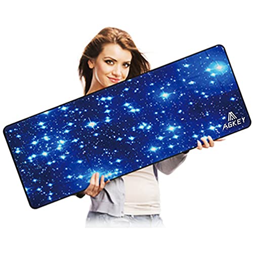 Large Gaming Mouse Pad Extended Mousepad Game Mouse Mat Non-Slip Durable Stitched Edges Computer Keyboard Mouse Mat for Desktop Laptop PC Home Office Game Player (30.7x11.8x0.12IN) (Star Sky)