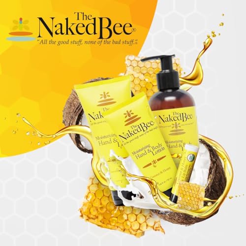 Image of The Naked Bee Nourishing Body Lotion for All Skin Types (8 fl oz) Moisture Replenishing Lotion for Dry Skin with Vanilla Rose & Honey
