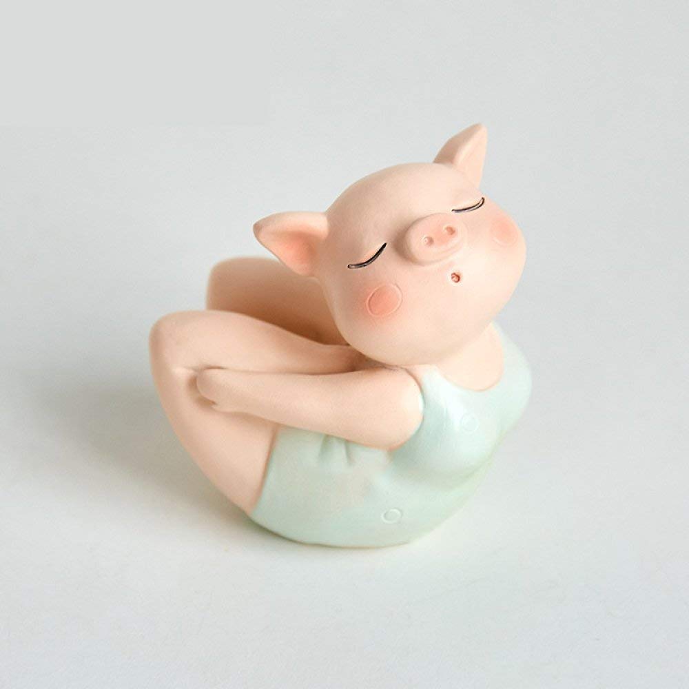 Statue cochon yoga pour chasser le stress du bureau avec une deco mignonne et zen