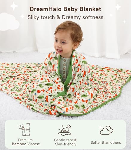 Image of Premium Baby Blankets, Soft Viscose from Bamboo Blanket for Boys and Girls, Nursery Crib Bedding Quilt for Newborn and Toddler, Cooling for Hot Sleepers, 50'' x 50'' Little Fox