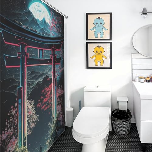 Rideau de douche imperméable anti-éclaboussures en polyester lavable 183x183cm avec crochets