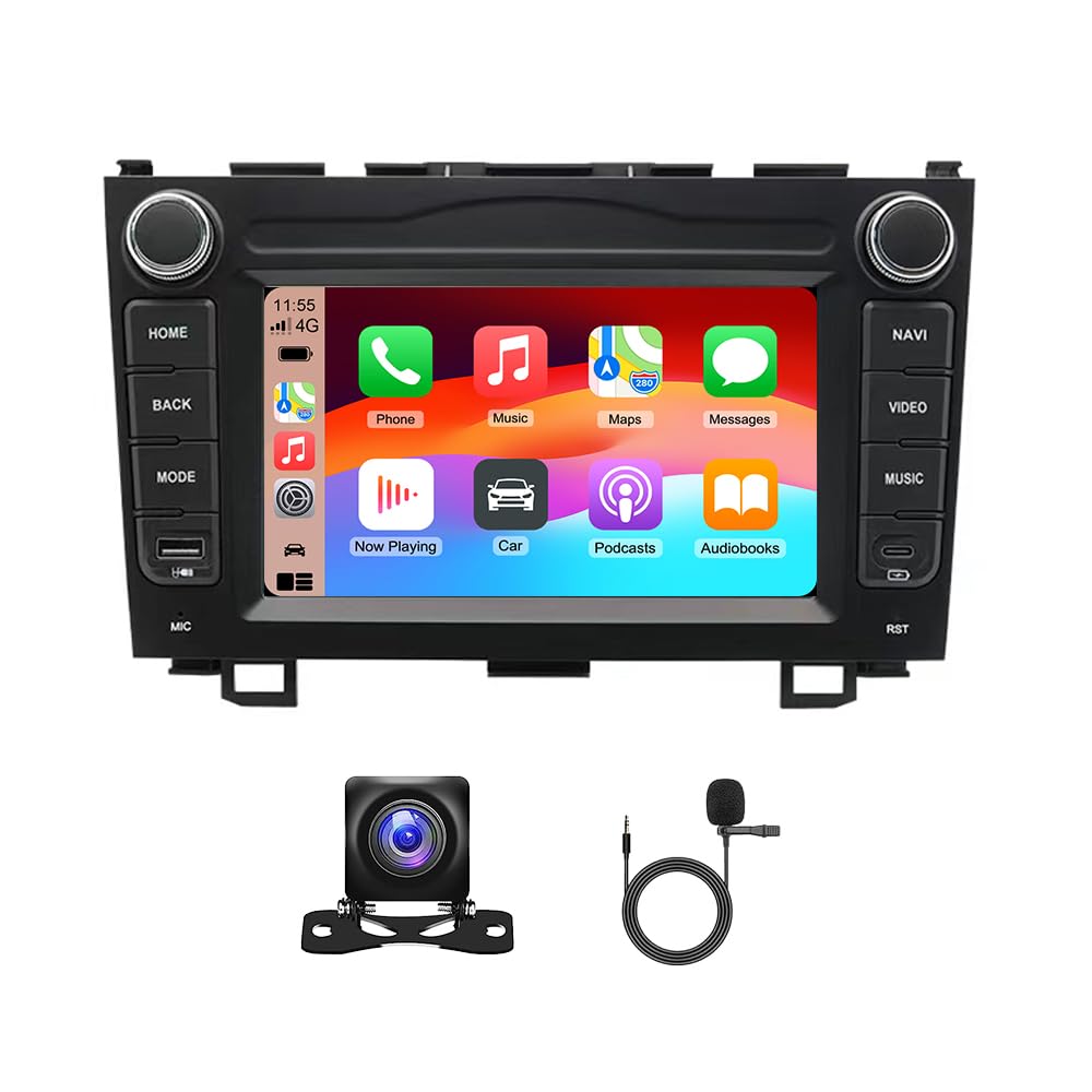 4+64G Radio samochodowe do Honda CRV 2007 2008 2009 2010 2011 with kabellosem Carplay Android Head Unit Radio 7"Touchscreen 2 Din Radio Android 14 GPS Navi Bluetooth FM/RDS Kamera cofania