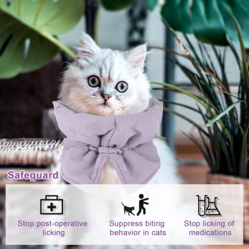 Image of BOXOB Cat Cone Collar, Adjustable Cat Recovery Collar(S, Purple)