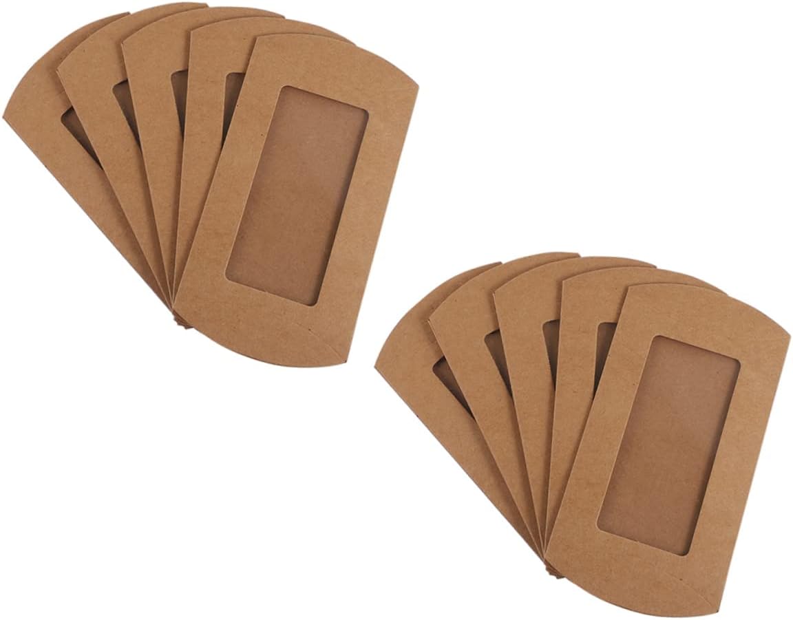 SOESFOUFU 10Pcs Window Candy Pillow Boxes Paper Packaging for Weddings