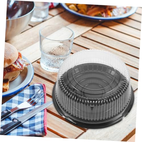 Ciieeo 20pcs Reusable Plastic Round Cake Boxes Lids Large Cheesecake Container