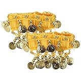[QUMIIRITY] ベリーダンス用装飾アンクレット 手首兼用ブレスレット コイン付き民族舞踊アクセサリー ダンス衣装パーティー用 プレゼントにも