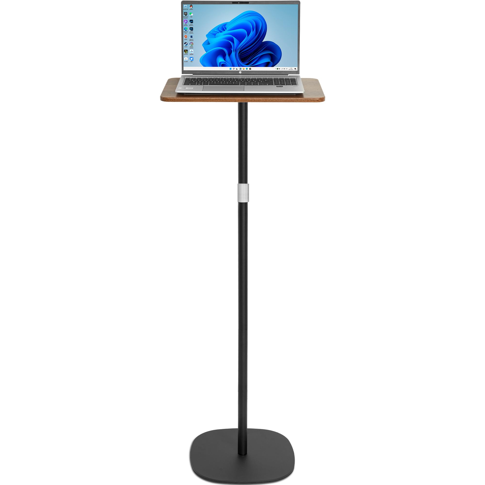 AKOZLIN Soporte de altura ajustable para laptop (18-48 pulgadas), color negro | Escritorio portátil con bandeja de madera, para oficina en casa