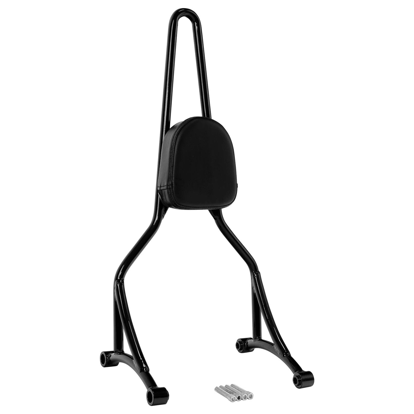 Schienale Passeggero Sissy Bar Alto per H&Arley Street Bob 2018 2019 2020 2021 2022 Moto Nero Lucido