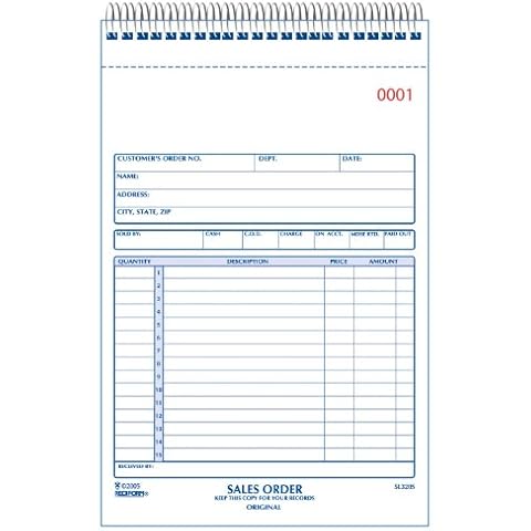 Rediform Sales Order Book, Wirebound, Numbered, 5.5 x 7.875 inches, 50 Duplicates (5L320S ) Cover