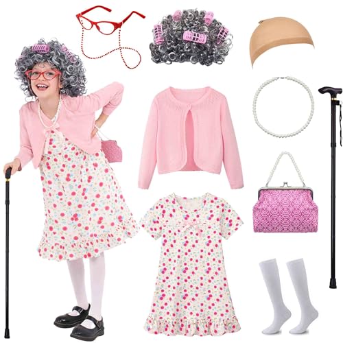 Disfraz de abuela para niñas 5-7 años