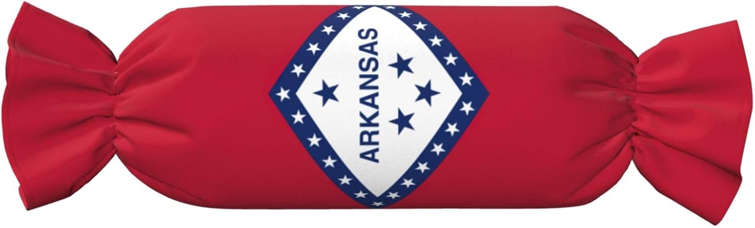 Arkansas State Flag Print Candy Cylindrical Pillow Round Bolster Pillows Versatile Use Decor Bedroom Travel