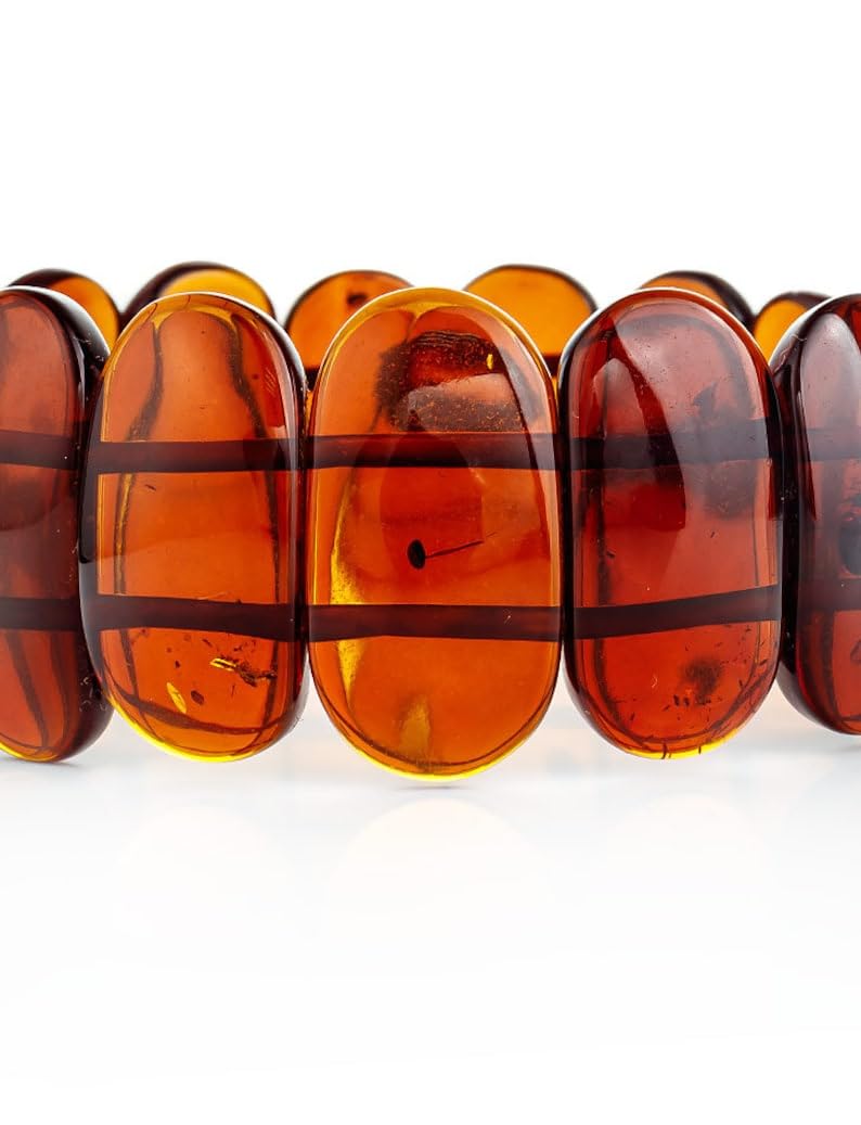 20x12x5 mm naturalny bursztyn koralik elastyczna elastyczna bransoletka z koralików gładki krój owalny czerwony 7 cali do medytacji unisex prezent i powodzenia |W_STBC_00297