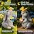 IDEA SHOW Solar Garden Statue Outdoor Decor, Rabbit Figurine with Butterfly LED Lights, Bunny Statue for Garden, Yard Decor, Lawn Ornament, Valentine's Day Birthday Gift for Women Mom Grandma