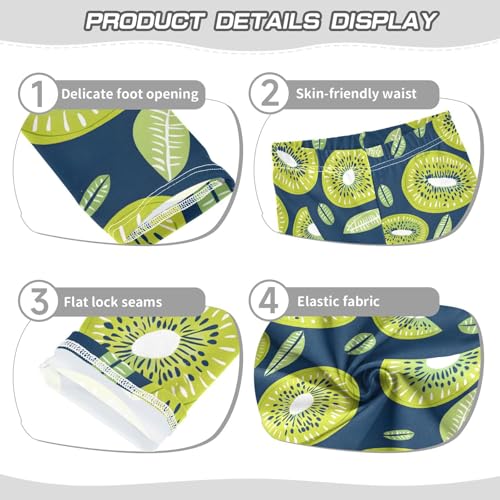 Green Kiwi Leaf Girls Leggings Soft Stretch Workout Yoga Dance Pants for Kids Casual Tights3