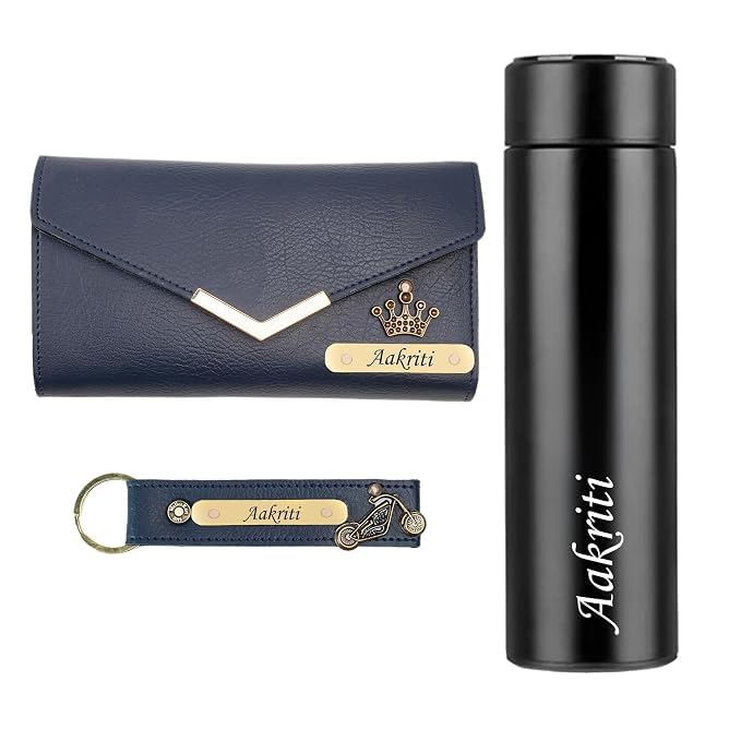 Image of WALLETKART Personalized Leather Women's Clutch with Name & Charm | Customized Clutch for Girlfriend Friend Wife Mother & Sister